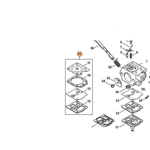 Kit de réparation carburateur STIHL, kit membrane 42380071060