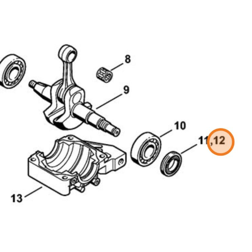 STIHL PARAOLIO ALBERO A GOMITO 17X30X4,4  MOTOSEGA MS 390 310 290 039 029
