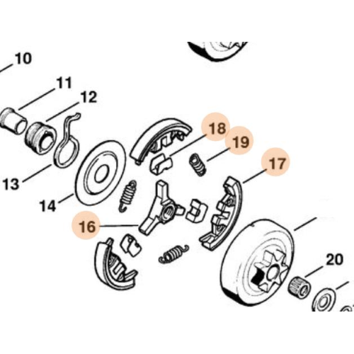STIHL FRIZIONE CENTRIFUGA PER MOTOSEGA MS 440 460 461 044 046 ORIGINALE
