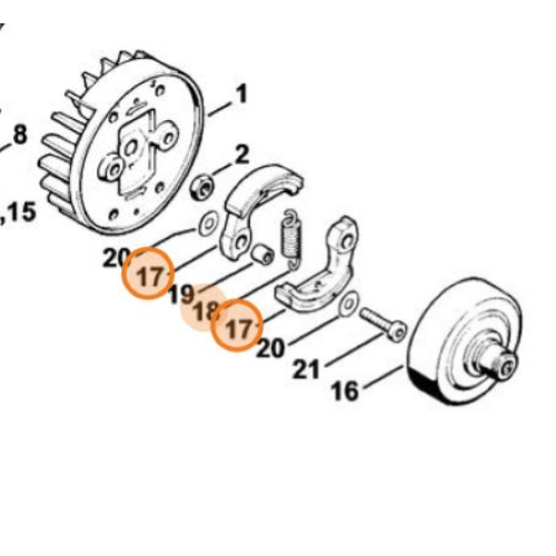 STIHL FRIZIONE CENTRIFUGA PER DECESPUGLIATORE FS 160 180 220 280 ORIGINALE