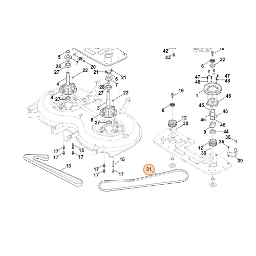 CINGHIA TRAPEZOIDALE MOTORE/PIATTO TRATTORINO STIHL VIKING MT 6127.1 ZL RM 6127.1 ZL ORIGINALE