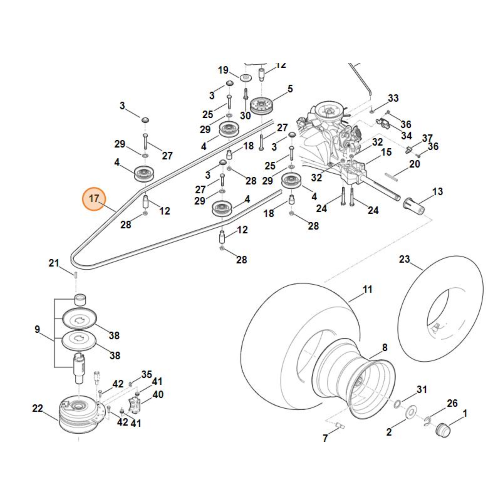 CINGHIA TRASMISSIONE TRATTORINO VIKING STIHL RM 6127.1 ZL 4097 SX 5097 4112 SZ 5112 Z 6112 ZL