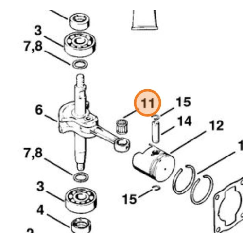 STIHL GABBIA A RULLI ALBERO MOTORE 8x11x12 FS 56 60 61 62 66 65 80 HS BG 60 61