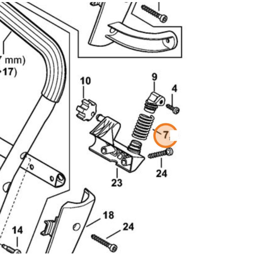 STIHL MOLLA ANTIVIBRANTE AMMORTIZZATORE MOTOSEGA MS 661 C-M MS 500i ORIGINALE