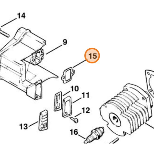 STIHL GUARNIZIONE SILENZIATORE MARMITTA MOTOSEGA 009 010 011 012 ORIGINALE