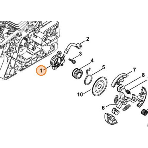 STIHL Pompa Olio senza Tubo Flessibile per Motosega MS 231 MS 251 Originale