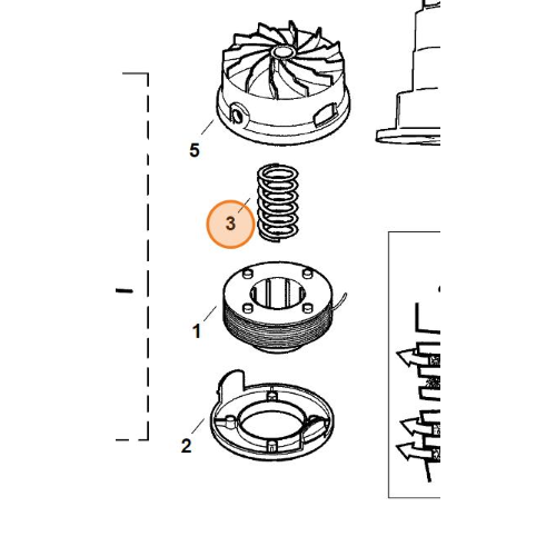 STIHL MOLLA INTERNA PER TESTINA FALCIANTE FSE 31 TA 400 TE 300 310 ORIGINALE