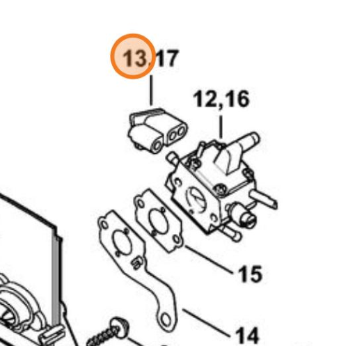 STIHL CAPPUCCIO CUFFIA CARBURATORE FS 120 200 250 350 FR 350 BT 120 ORIGINALE
