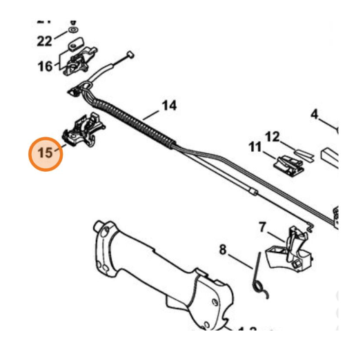 STIHL SUPPORTO INFERIORE TIRANTE ACCELERATORE PER DECESPUGLIATOREFS 120 R ORIGINALE