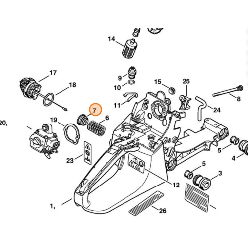 STIHL TAPPO PER MOLLA ANTIVIBRANTE AMMORTIZZATORE PER MOTOEGA MS 270 280 ORIGINALE
