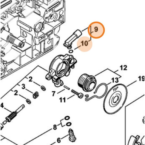 STIHL Raccordo Tubo Angolare Motosega MS 290 310 311 390 391 Originale