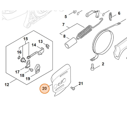 STIHL LAMIERINO LATERALE INTERNO PER MOTOSEGA MS 400 MS 462 C-M MS 500i ORIGINALE