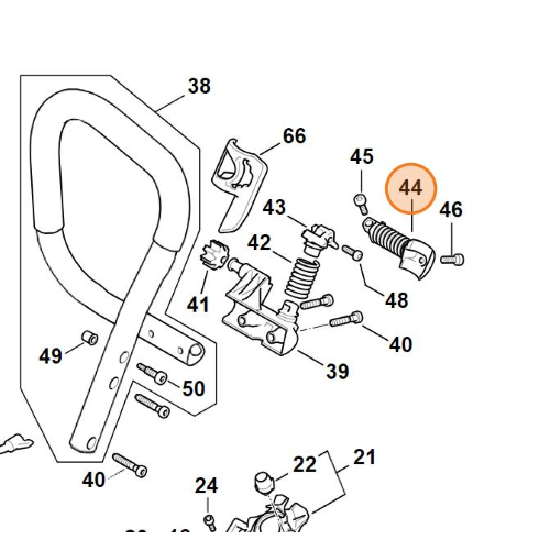 STIHL MOLLA ANTIVIBRANTE AMMORTIZZATORE PER MS 500i ORIGINALE