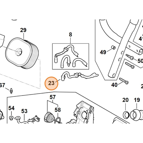 STIHL TUBO IMPULSO FLESSIBILE PER MOTOSEGA MS 500i ORIGINALE 