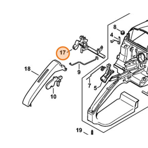 STIHL LEVA DI COMANDO ARIA PER MOTOSEGA 029 039 MS 290 310 390 ORIGINALE