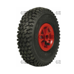 RUOTA CON PNEUMATICO 3.00x4 CERCHIO NYLON 2.10x4 PER CARRIOLE CARRELLI