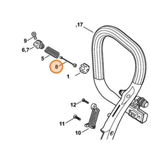 STIHL CAVO ACCIAIO AMMORTIZZATORE MANICO CIRCOLARE MS 261 271 291 FR 410 460 ORIGINALE