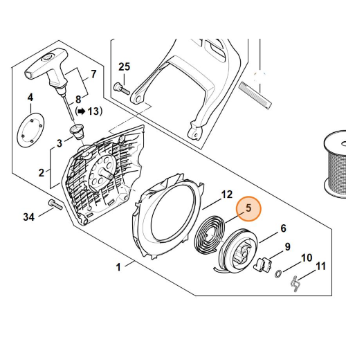 STIHL MOLLA AVVIAMENTO PER MOTOSEGA MS 261 271 362 462 500i 661 881 E ALTRI
