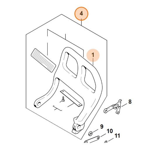 STIHL PROTEZIONE MANO FRENO CATENA PER MOTOSEGA MS 180 ORIGINALE