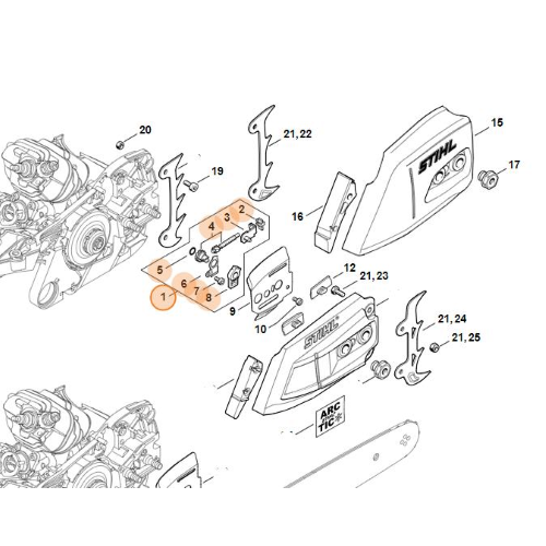 STIHL KIT TENDICATENA PER MOTOSEGA MS 261 362 400 461 500I 661 MSA 300 ORIGINALE