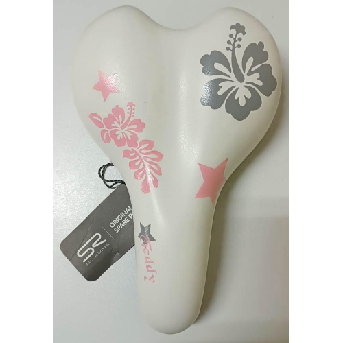 ATALA SELLA TEDDY GIRL BICI BICICLETTA 16 BIANCO GRIGIO ROSA STELLE FIORI