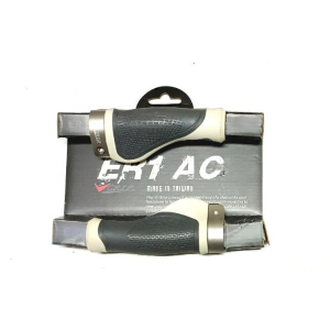 MANOPOLE ERGONOMICHE V-GRIP BICI MTB COLLARE ALLUMUNIO BIANCO SILVER GRIGIO