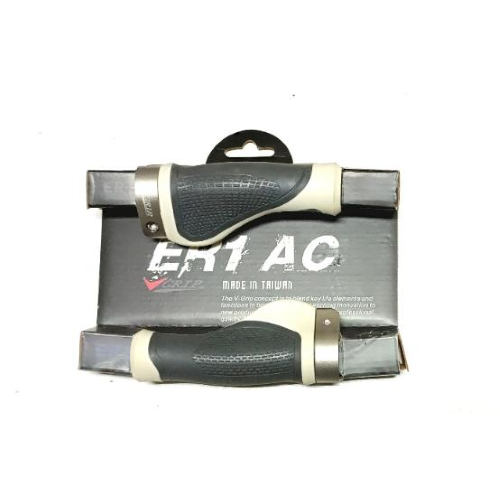 MANOPOLE ERGONOMICHE V-GRIP BICI MTB COLLARE ALLUMUNIO BIANCO SILVER GRIGIO