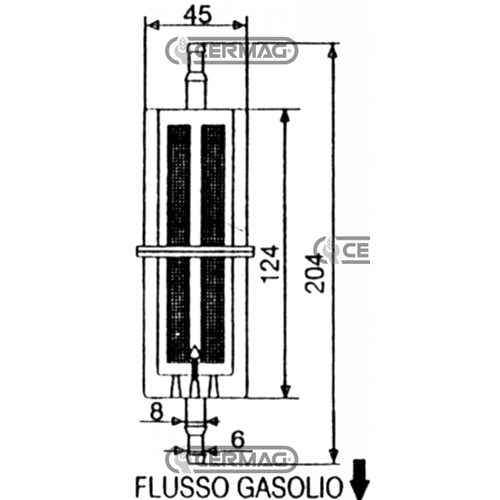 FILTRO CARBURANTE IN PLASTICA CARTUCCIA IN RETE