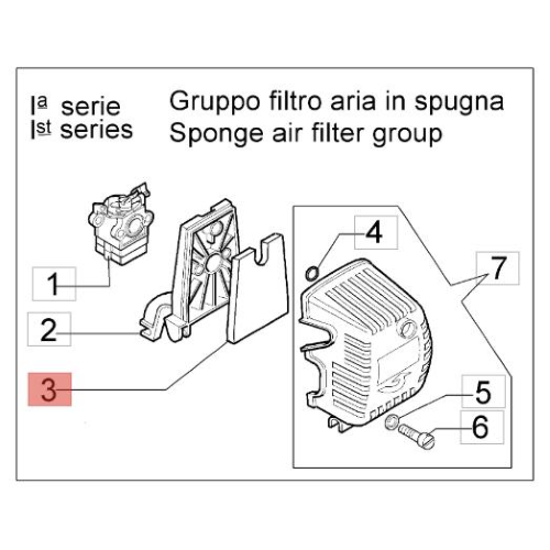EFCO FILTRO ARIA SPUGNA DECESPUGLIATORE 8460 8465 8530 8535 SOLO PER I SERIE ORIGINALE