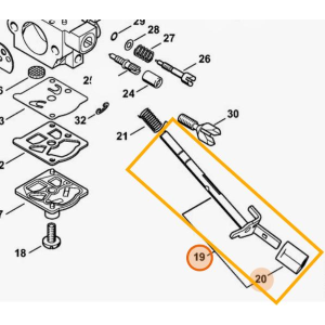 STIHL ALBERO FARFALLA RIDUZIONE CON LEVA PER CARBURATORE MS 362 311 391