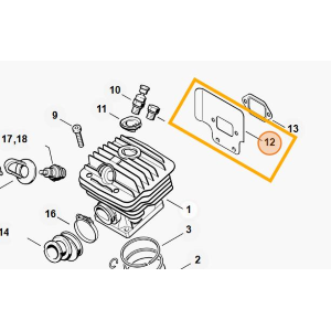 STIHL PIASTRA DI RAFFREDDAMENTO MARMITTA MOTOSEGA 046 MS 460 ORIGINALE