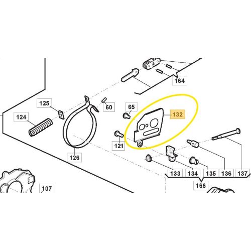 STIGA LAMIERINO INTERNO BASE BARRA PER MOTOSEGA SPR 276 SP 316 