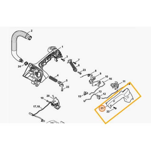 STIHL CARTER SEMIMANIGLIA PER MOTOSEGA MS 201 TC-M ORIGINALE