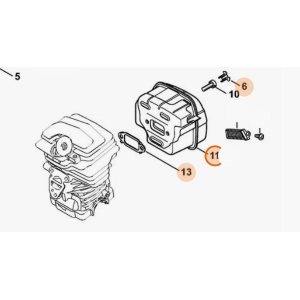 STIHL MARMITTA SILENZIATORE PER MOTOSEGA MS 231 251 ORIGINALE