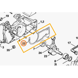 STIHL GUARNIZIONE CARTER PER MOTOSEGA 044 MS 440 ORIGINALE