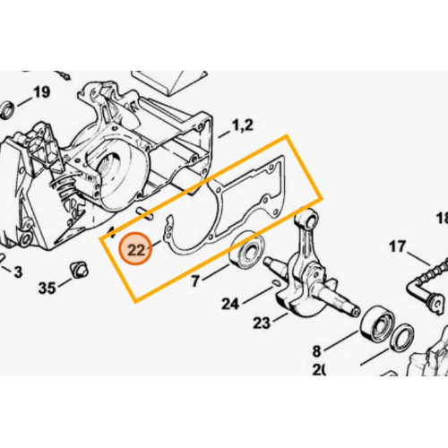 STIHL GUARNIZIONE CARTER PER MOTOSEGA 044 MS 440 ORIGINALE