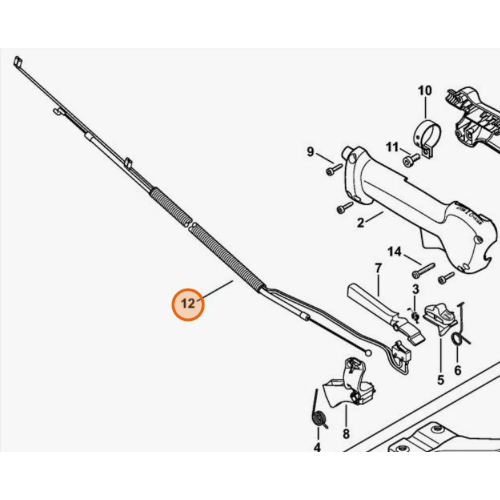 STIHL TIRANTE ACCELERATORE PER DECESPUGLIATORE FR 235 FR 235 T ORIGINALE