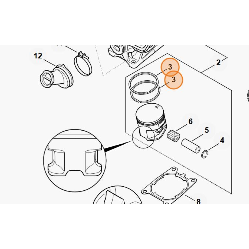 STIHL COPPIA FASCE ELASTICHE Ø 52x1,2 MM MOTOSEGA MS 462 ORIGINALE