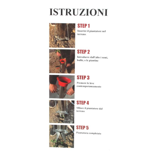 PIANTATORE TRAPIANTATORE 3 BOCCHE MANICO SINGOLO PER PIANTARE BULBI PIANTE SEMI 