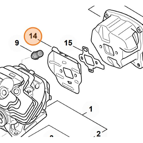 STIHL Piastra Raffreddamento per Silenziatore Marmitta Motosega MS 462 Originale