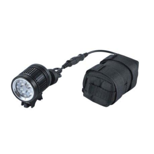LUCE FARO ANTERIORE BICI MTB IN ALLUMINIO 4 LED 1600 LUMENS BATTERIA ESTERNA