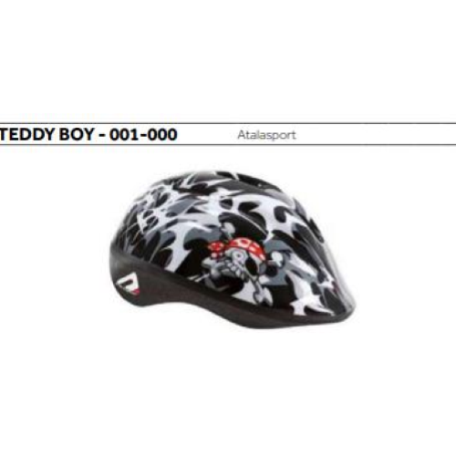 CASCO BAMBINO ATALA SPORT TEDDY BOY PIRATE COLORE NERO TG. 52-56CM