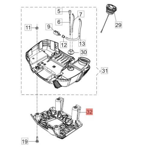 PROTEZIONE SERBATOIO II SERIE C/BOCCOLE PER EFCO OLEO MAC DS 3500 DS 4000 BC 300 BC 400