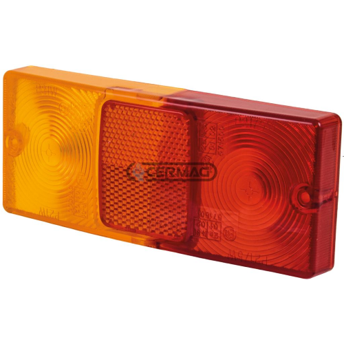 RODOVETRO PER FANALE POSTERIORE DESTRO O SINISTRO COBO ROSSO ARANCIO 155X63 MM