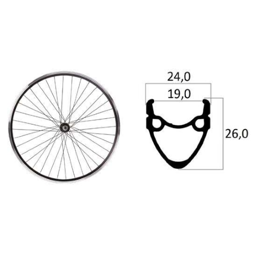 RUOTA POST. BYTE 29" V-BRAKE DOPPIA CAMERA 6/7V NERA R.L.