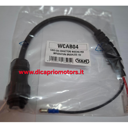 VOLPI CAVETTO CON CONNETTORE MASCHIO  X IMPUGNATURA MONDIAL BRUSHLESS 12V