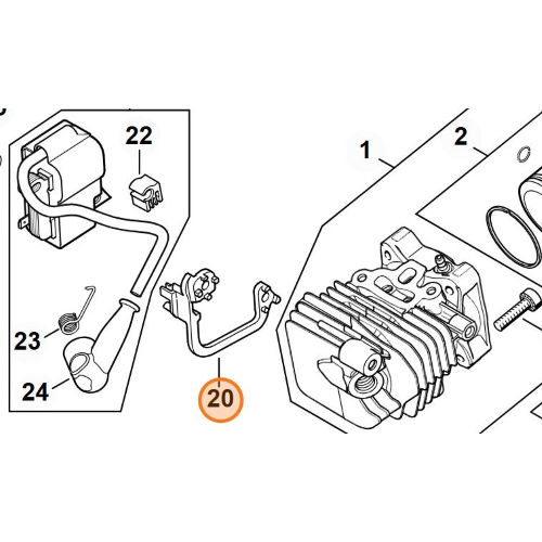 STIHL Supporto Isolante Bobina Motosega MS 150 MS 151 Originale