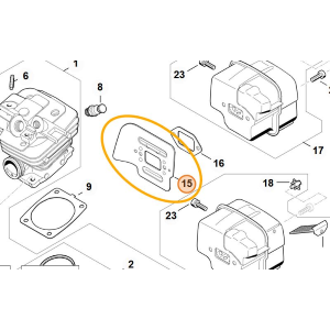 STIHL PIASTRA RAFFREDDAMENTO SILENZIATORE PER MOTOSEGA MS 341 361 ORIGINALE