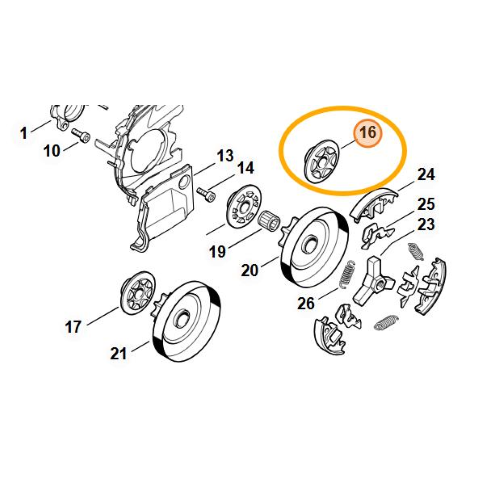 STIHL CHIOCCIOLA VITE SENZA FINE 3/8 6 DENTI MOTOSEGA MS 200 T MS 201 T 020 