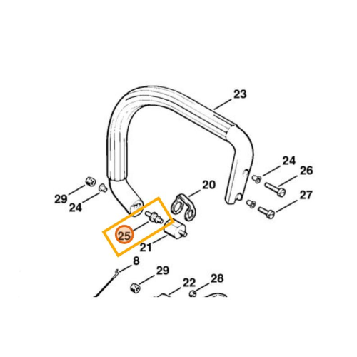 STIHL PRIGIONIERO A COLLARE MANUBRIO MOTOSEGA 010 011 012 ORIGINALE